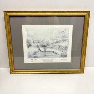 Framed Thomas Kinkade Gardens Beyond Autumn Gate Collector Sketch Print